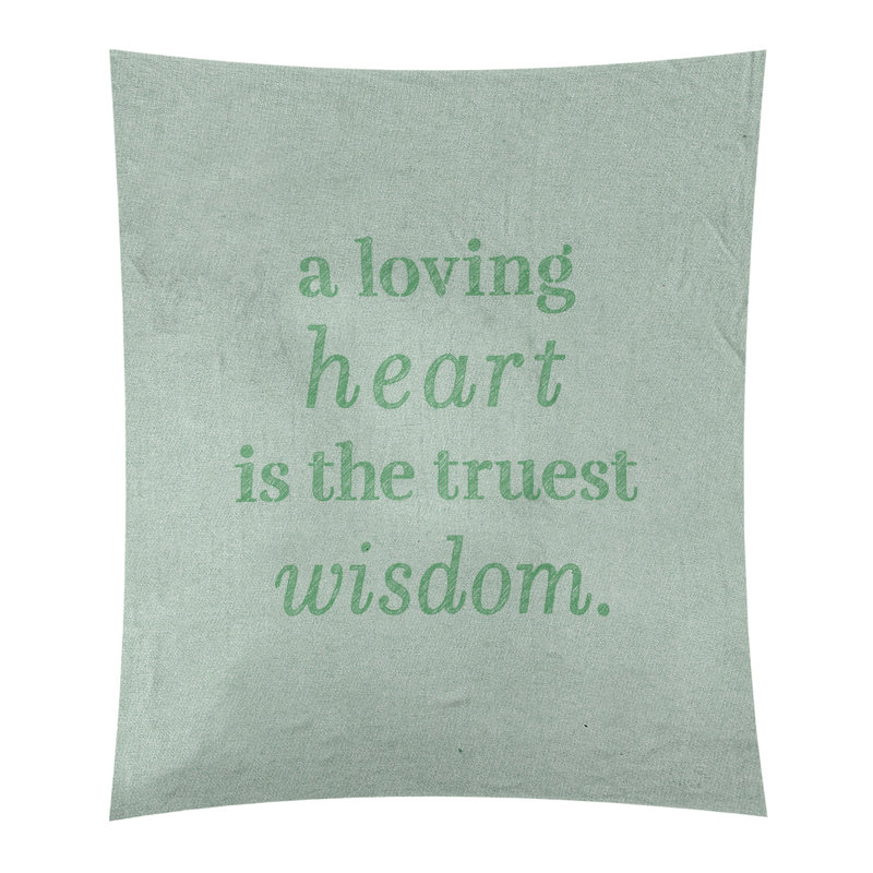 Tapisserie en polyester pour l’amour et le témoignage de la sagesse, H 27,5 po x l 37,5 po, Vert