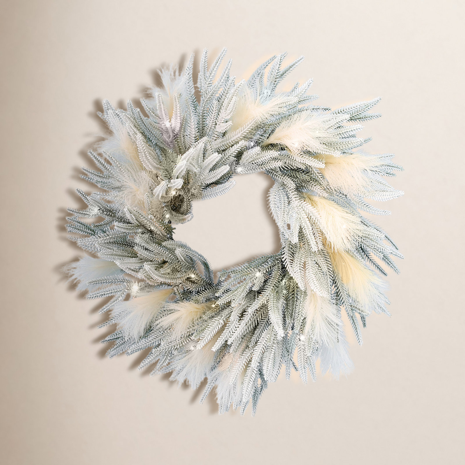 26'' Faux Pine Lighted Wreath