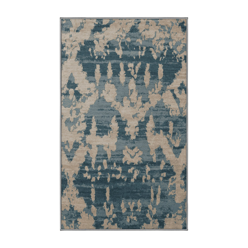 Tapis gris soyeux et moelleux, Rectangulaire 3 pi x 5 pi