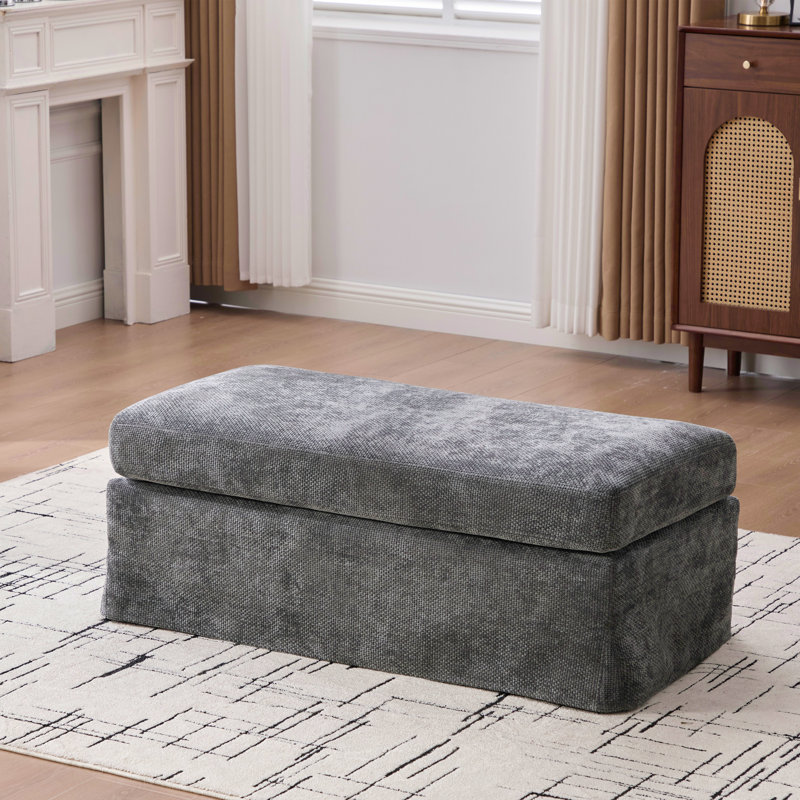 Repose-pieds en chenille l 43,7 po, Gris anthracite