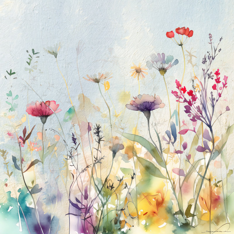 " Sunlit Meadow Whispers ", 30" H x 30" W