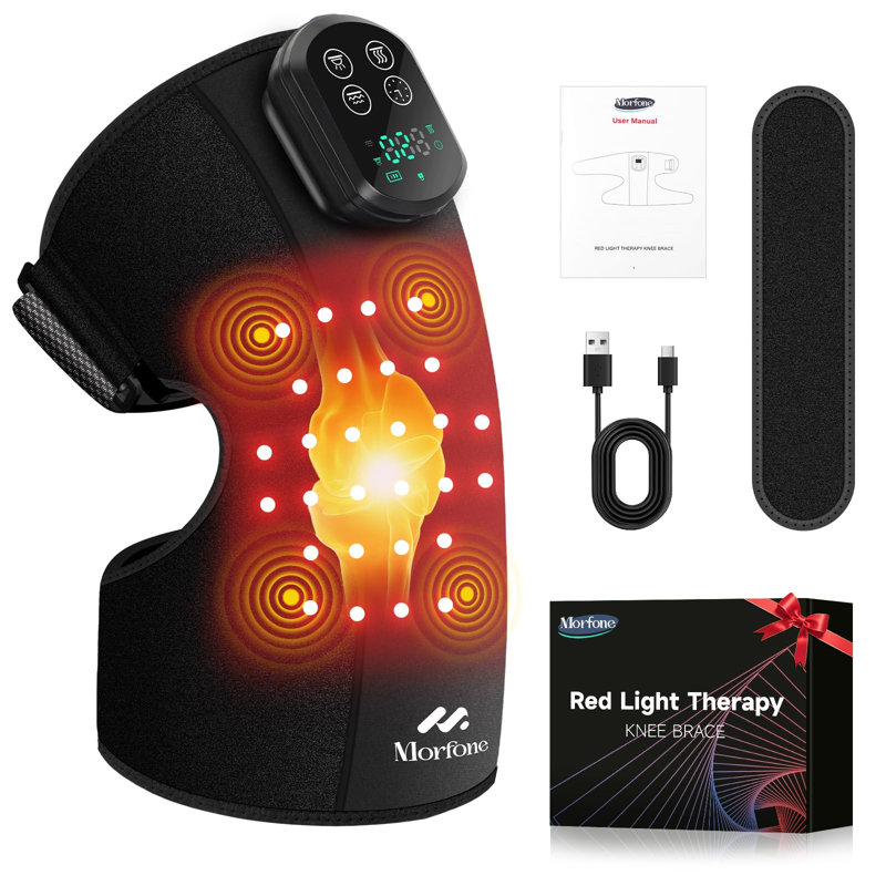 Dispositif de thérapie infrarouge à lumière rouge Morfone 5000 mAh 660nm 850nm 3 modes de vibration et 4 niveaux de chauffage