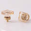 Boutons d'armoire carrés modernes en verre cristal, champagne transparent avec base en alliage de laiton poli, pour armoires, tiroirs (ensemble de 2)-124586332