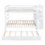 Lit superposé double au-dessus de double avec lit gigogne simple et escalier-1410684557