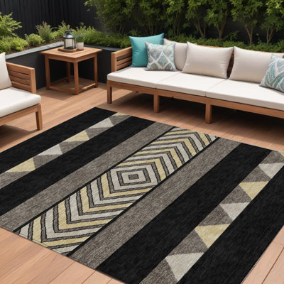 Tapis lavable intérieur / extérieur ivoire et blé 8 pi x 10 pi Rothstein