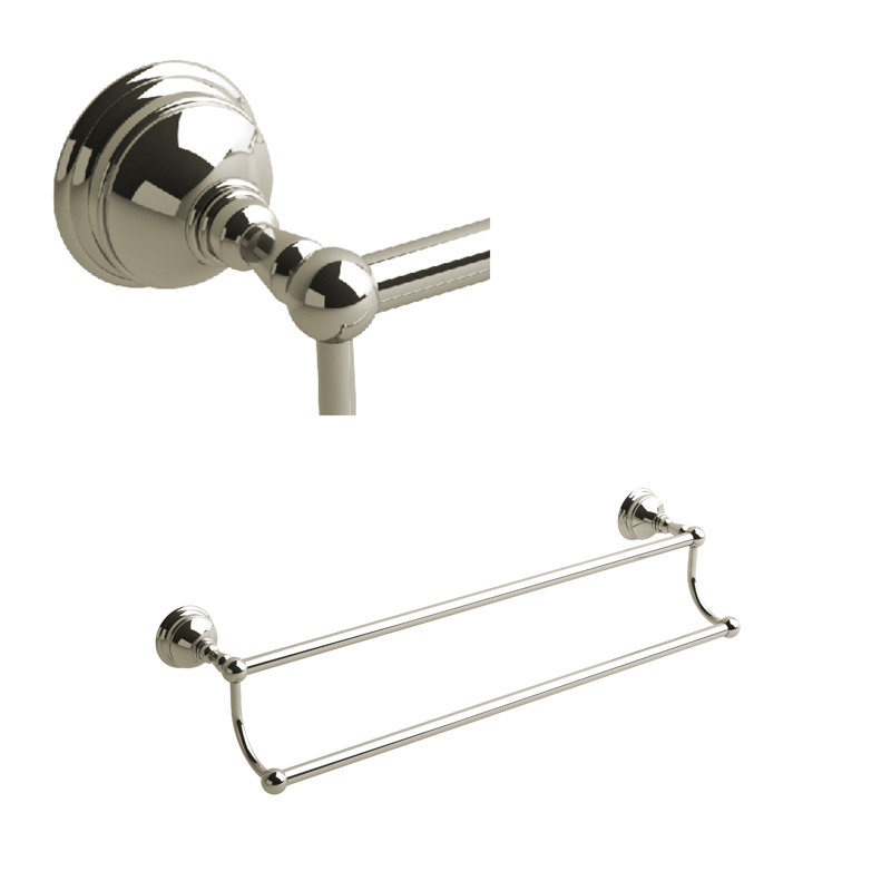 Retro™ Double 24" Towel Bar, Polished Nickel