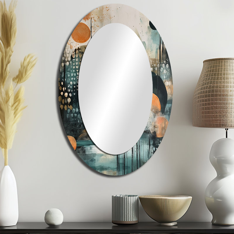 Miroir mural vert et brun artistique Libération III - vert, 36 po x 24 po