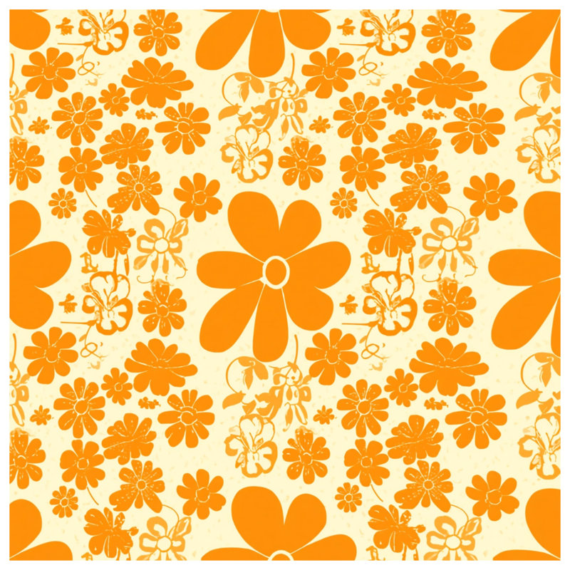 Édredon orange à motif floral, Twin Extra Long