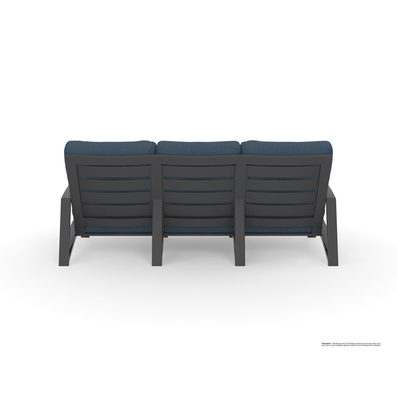 Arc Outdoor 3 - Seat Patio Sofa, Sahara Cafe, Carbon Black