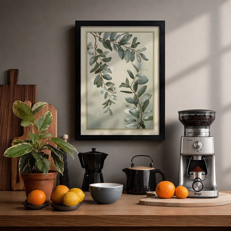 Study in Sage Botanical - Framed Print, A1 - 84.1 x 59.4 cm, Black