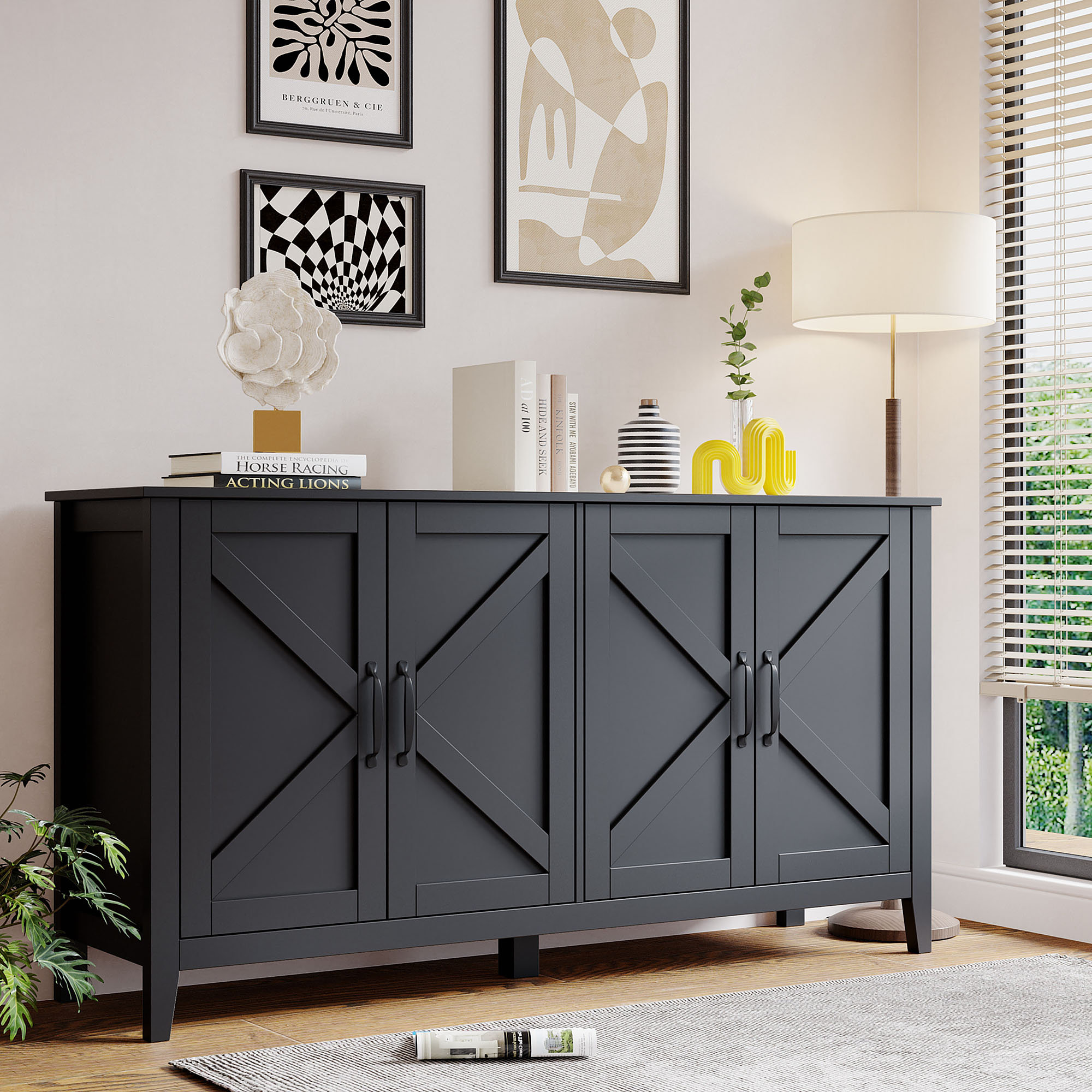 Gracie Oaks 4 Door Accent Cabinet & Reviews | Wayfair