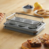 Anolon Advanced Bakeware Nonstick Toaster Oven Pan Set, 4 Piece, Gray