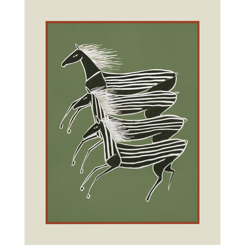 Horses In Stripes, 21.75" H x 17.75" W