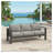 75" All-Weather Metal 3-Seat Patio Sofa Couch With Thick Gray Cushions & Gray Frame-865677630