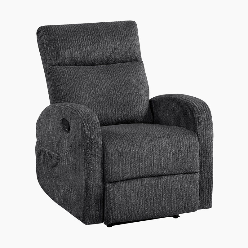 Chaise inclinable en microfibre texturée moderne et contemporaine de 29 po Stauton
