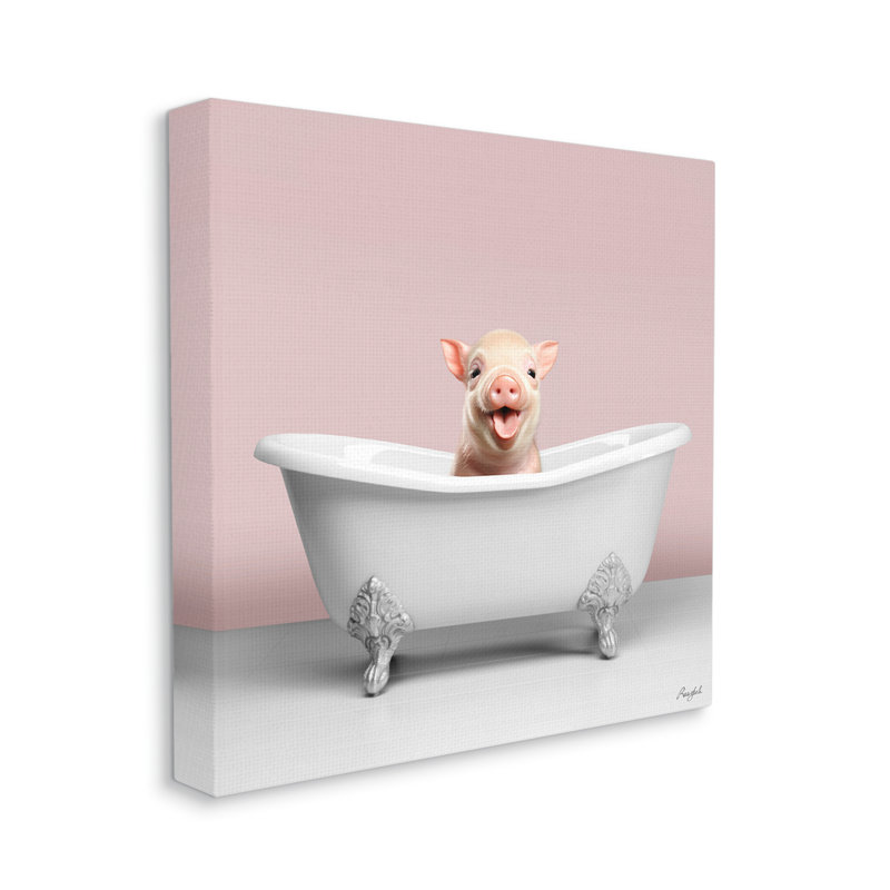 Porcelet pastel dans la baignoire par Roozbeh, H 17 po x l 17 po x P 1,5 po