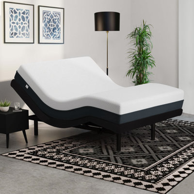 Germanton 4-Inch Bed Base with Wallhugger Pillow Tilt, Dual Massage System, Zero Gravity, Fast and Easy Setup