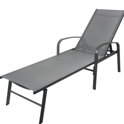 Jaharie Outdoor Patio Swimming Pool Lounge Gray Color with Pillow by Ebern Designs