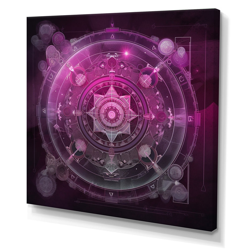 «Mystical Fuchia Sacred Chakra Energy», reproduction sur toile, 36" H x 36" W, Toile tendue