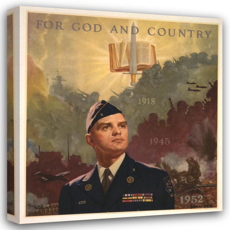 «For God and Country» par Jes Wilhelm Schlaikjer, reproduction d'art sur toile tendue, H 18 po x l 14 po