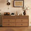 160cm Walnut Tv Stand Cabinet 6-drawer Large Capacity Entertainment Center, Media Console For Living Room Bedroom-1179382728