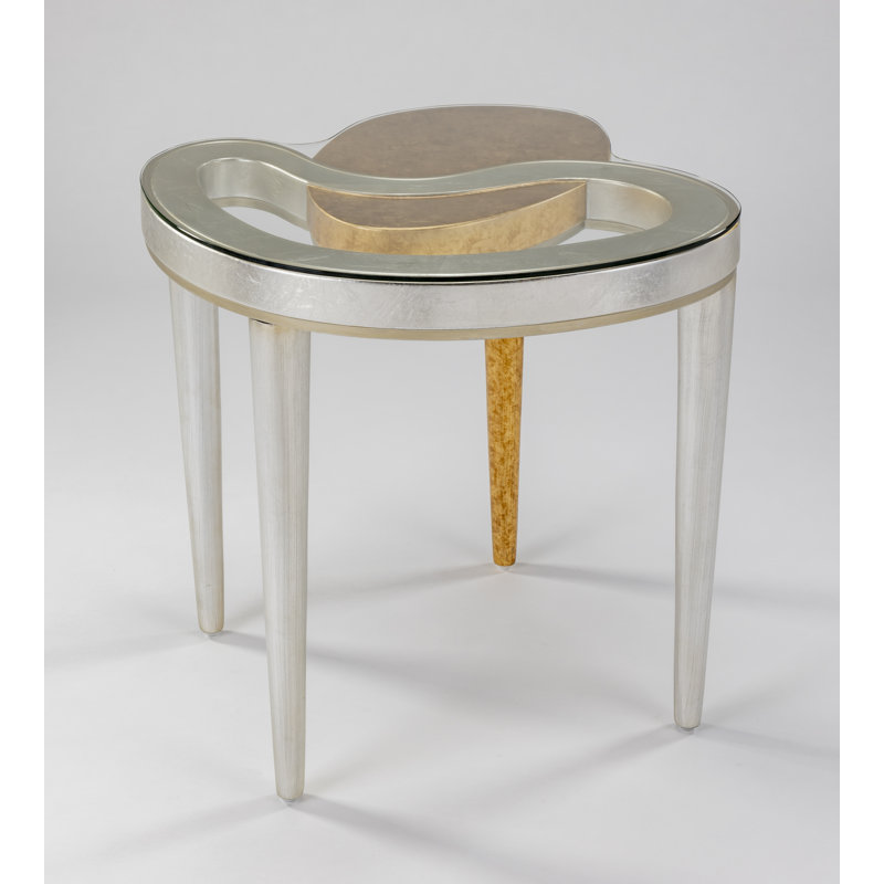End Table, Silver/Gold