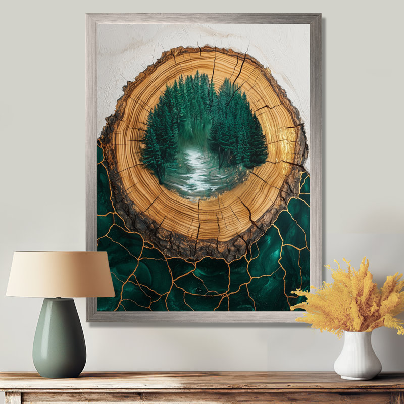 Gilba - paysages, impressions sur toile, Argent argent, H 32 po x l 24 po, Picture Framed