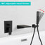 Modern Matte Black Wall Mounted Bathroom Bathtub Faucet And Shower , Handheld For Post - Bath Rinsing, Waterfall Spout Of Mount Type, Black, With Balanced Valve Comfort