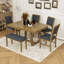 Ensemble de table de salle à manger extensible 6 pièces avec rallonge amovible, 4 chaises rembourrées et banc-1414636713-1414636716