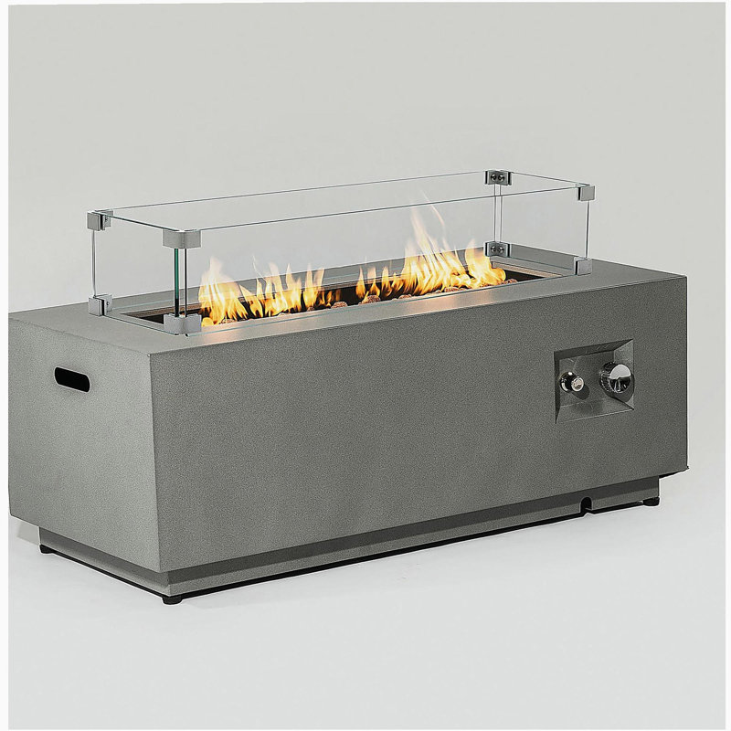 Outdoor propane fire table with tank stand