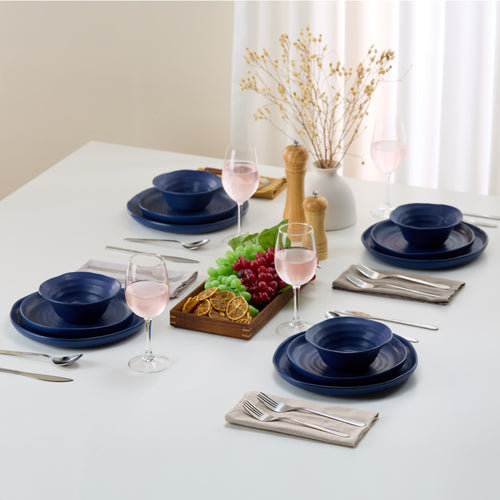  Service de table 12 pièces en grès - service pour 4