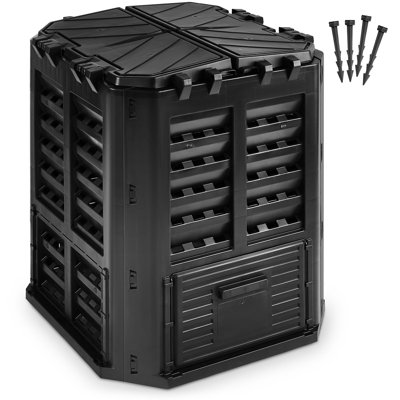 95 Gallons Plastic Odor Resistant Outdoor Stationary Composter with Latching Lid