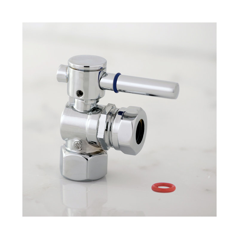 Kingston Brass Concord 1/2-Inch FIP x 1/2 or 7/16-Inch Slip Joint Quarter-Turn Angle Stop Valve, Polished Chrome