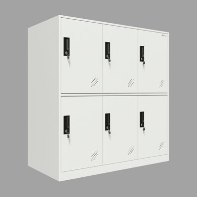 This storage locker cabinet has 6 doors and every door has key lock