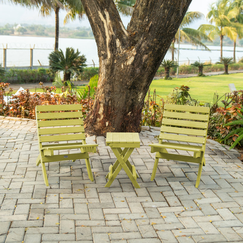 Chaise de patio pliante en PEHD entièrement assemblé Grandcourt, Jaune