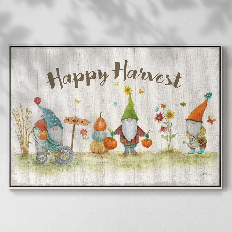 Toile tendue avec châssis Gnome Harvest, H 17 po x l 25 po x P 1,5 po, Toile avec cadre flottant noir