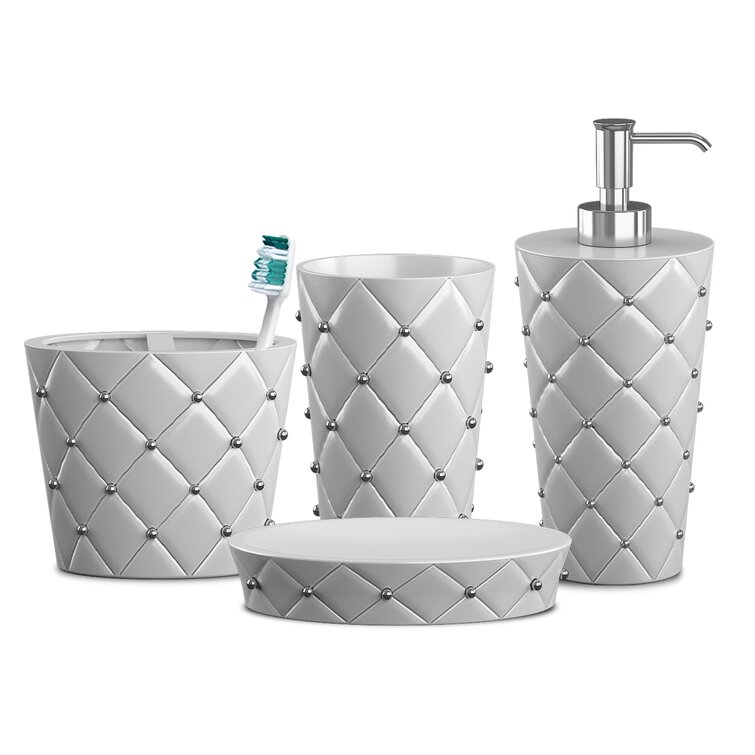 Creative Scents Polar White 3 Pcs Bathroom Set - Features: Soap Dispenser, Toothbrush  Holder, And Soap Dish : Target