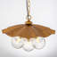 Lustre à 5 lumières avec globes en verre bullé, hauteur réglable 14,57 po - 84,65 po, finition bronze antique, homologué UL / ETL pour îlot de cuisine pour la salle à manger