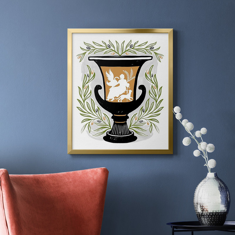 Vases grecs I - Toile encadrée de qualité supérieure - prête à être accrochée, H 24 po x l 20 po, Or