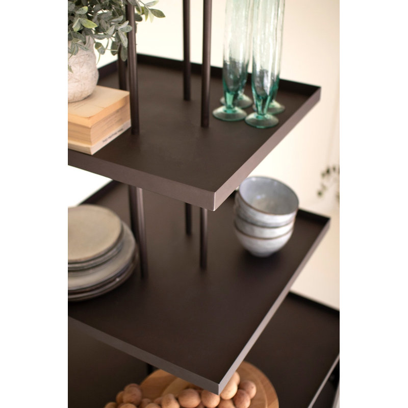  Metal Retail Display Rack with 4 Square Shelves – 69" Tall Tiered Storage Stand