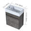 Meuble-lavabo mural 18 po avec lavabo en résine blanche et porte d'armoire à fermeture en douceur 18 po-254430443