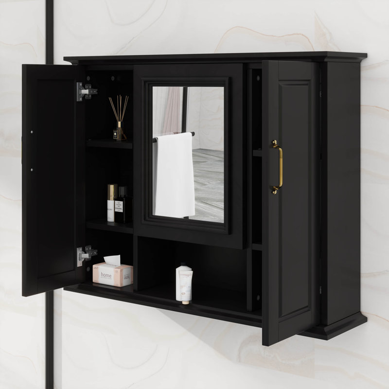 Armoire de rangement murale 36 po, Noir