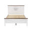 Lit plateforme rustique pleine grandeur avec porte de grange coulissante double et accessoire de chargement, lattes de bois supportées, blanc et support, blanc et brun-1120844905