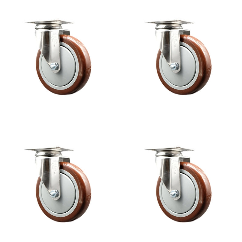 Swivel Stem Caster, Maroon