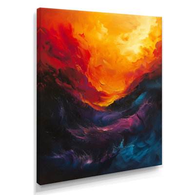 Orange Volcano Abstract Majesty - Volcano Wall Decor