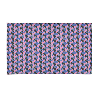 Tapis rose/bleu/noir skyscrapers dark