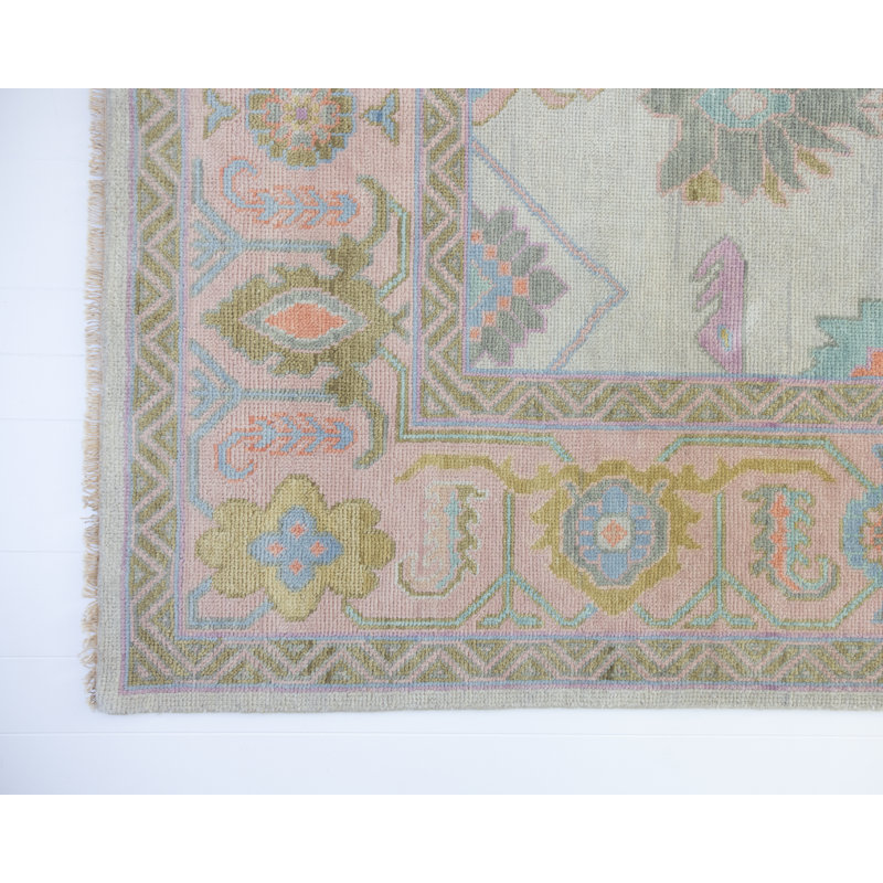 Anabel Hand Knotted Wool Oriental Area Rug, Rectangle 10' x 14'