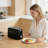 4 Slice Extra Long Slot Toaster With 6 Browning Levels & Defrost/Reheat Functions,Black-125401150