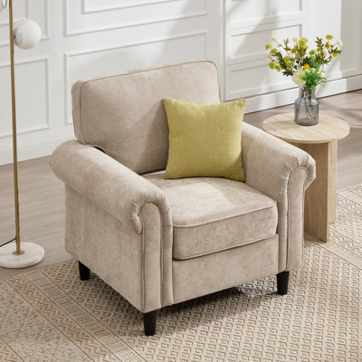 Upholstered Armchair Fabric Accent Chair Set Of 2
