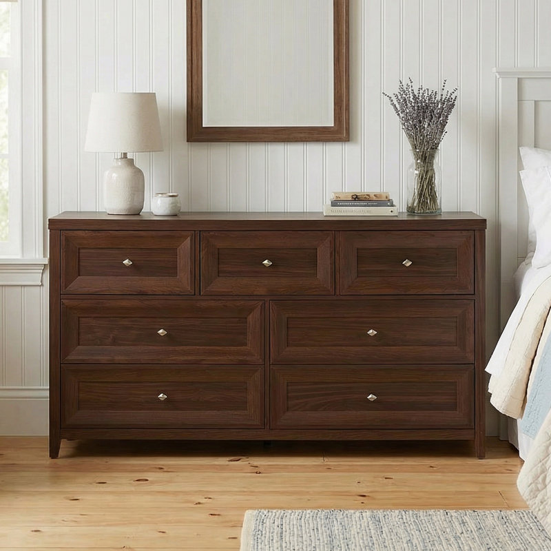 Commode 7 tiroirs Cleckheat, Brun acajou